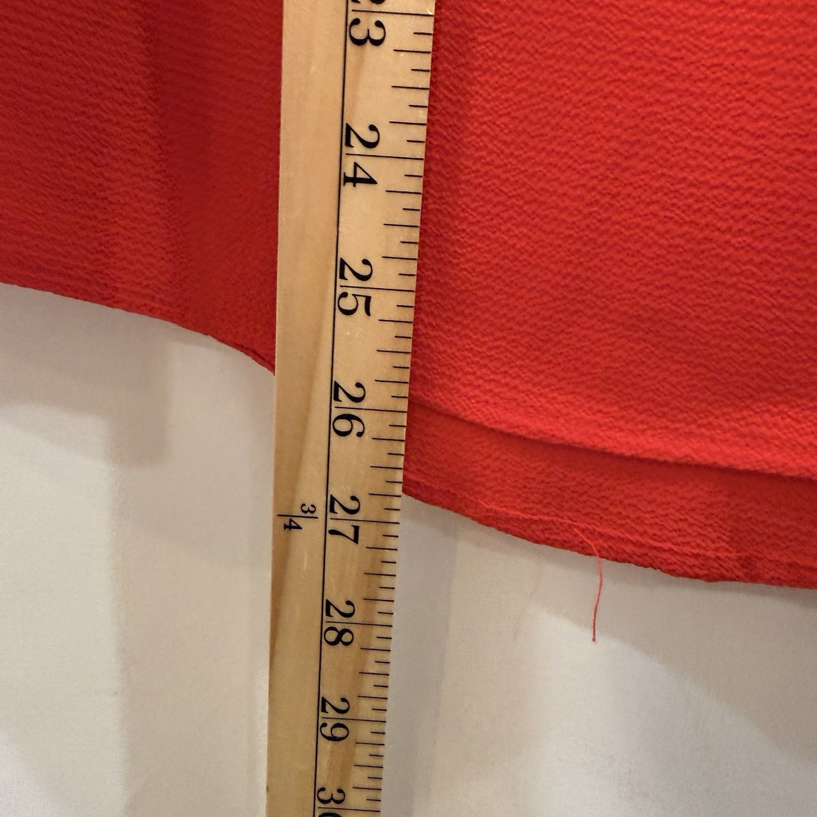 Neiman Marcus Red Solid Ruffle Bell Sleeve Round Neck Pullover Blouse Women's Xs — image 7 of 8